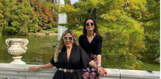 Ruth Alcaraz recorre las calles de Madrid en compañía de su hija