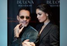 Nadia Ferreira acompaña a Marc Anthony en el Lanzamiento de su línea de reloj