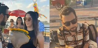 ¡Soldado caído! Un joven con flores y serenata fue rechazado en plena costanera