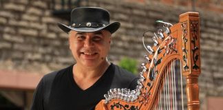 El arpa de Víctor Espínola llevó nuestra música a la boda de Nadia y Marc