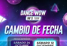 Dance Wow 90’s Tour reprograma su fecha para el 12 de diciembre en Arena Asunción