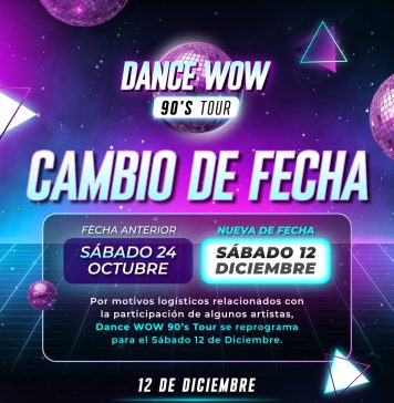 Dance Wow 90’s Tour reprograma su fecha para el 12 de diciembre en Arena Asunción Inicio
